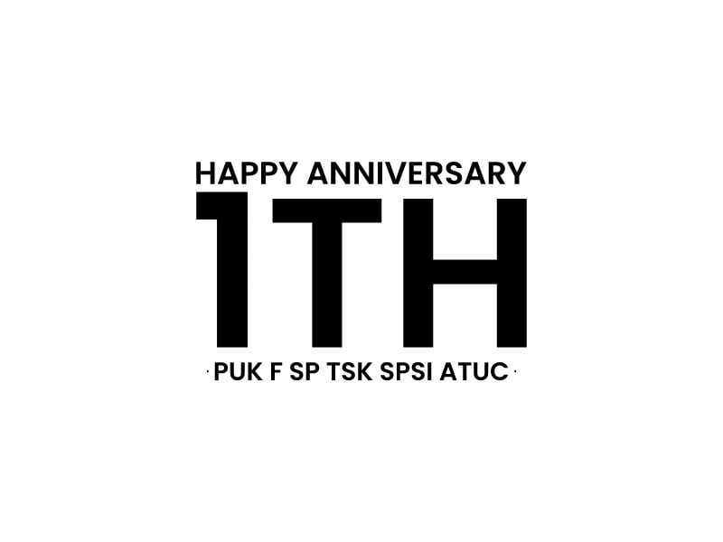 HAPPY ANNIVERSARY 1TH logo design